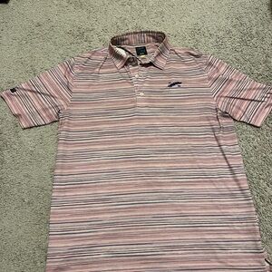 Greg Norman Medium Striped Golf Shirt